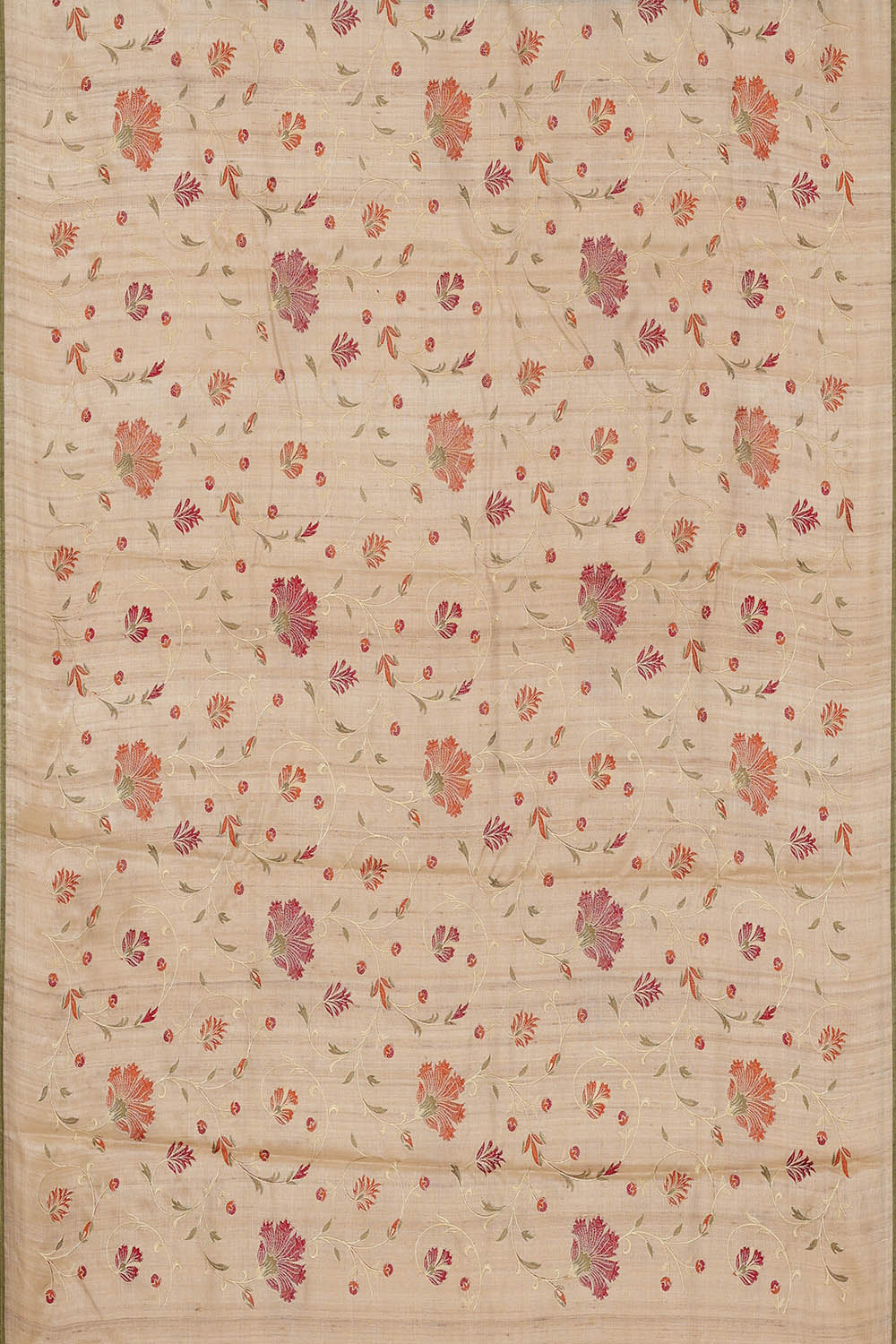 Image of Tussar Silk Ivory Beige Saree