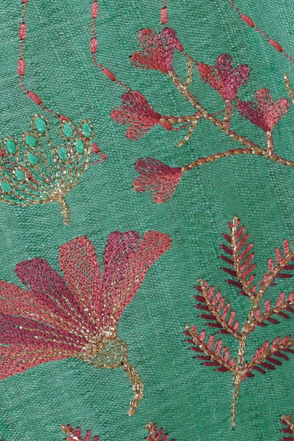 Image of Tussar Silk Sea Green Saree