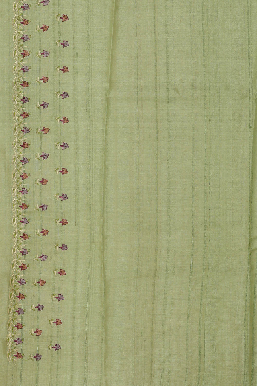 Image of Tussar Silk Muted Pastel Green Saree