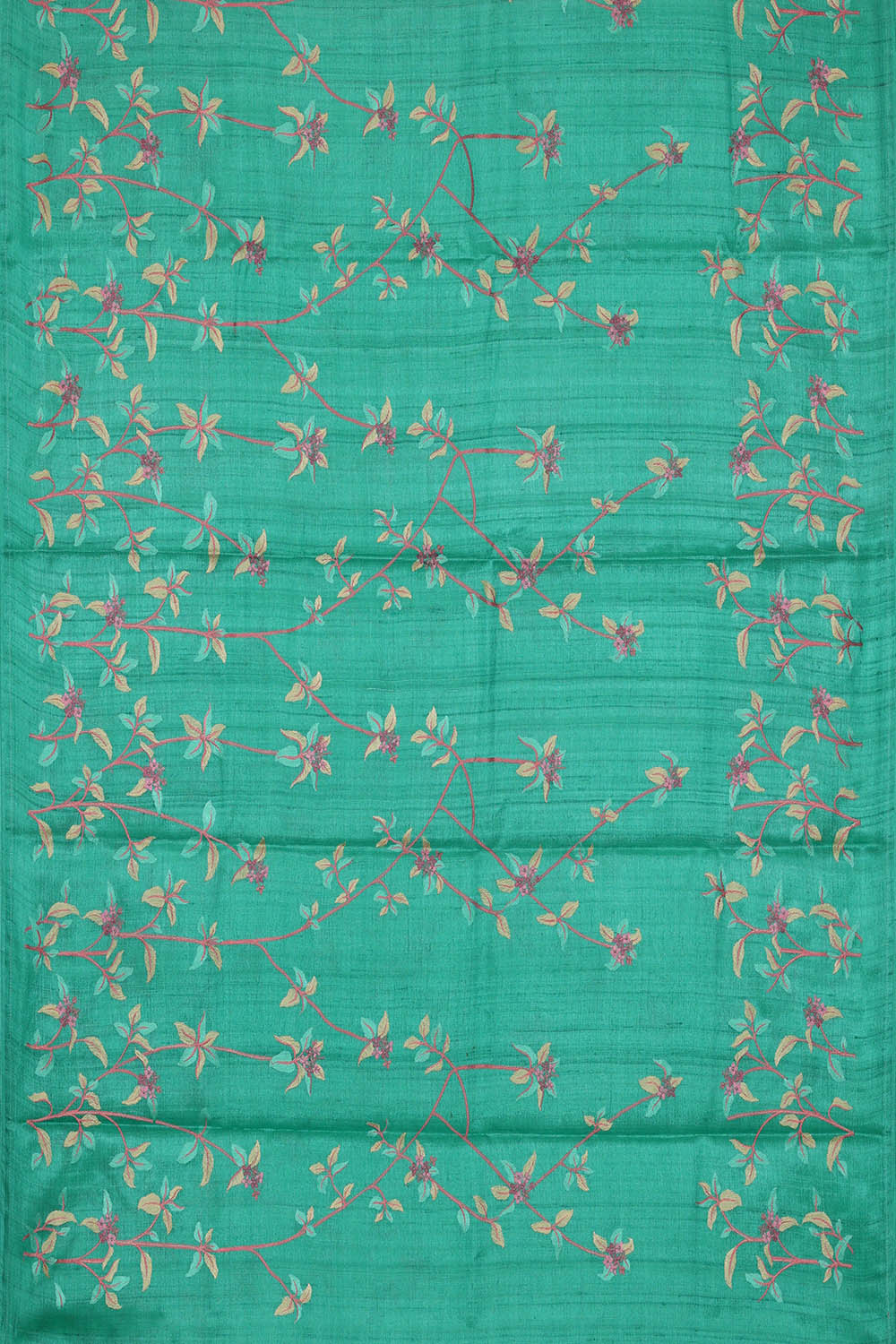 Image of Tussar Silk Sea Green Saree