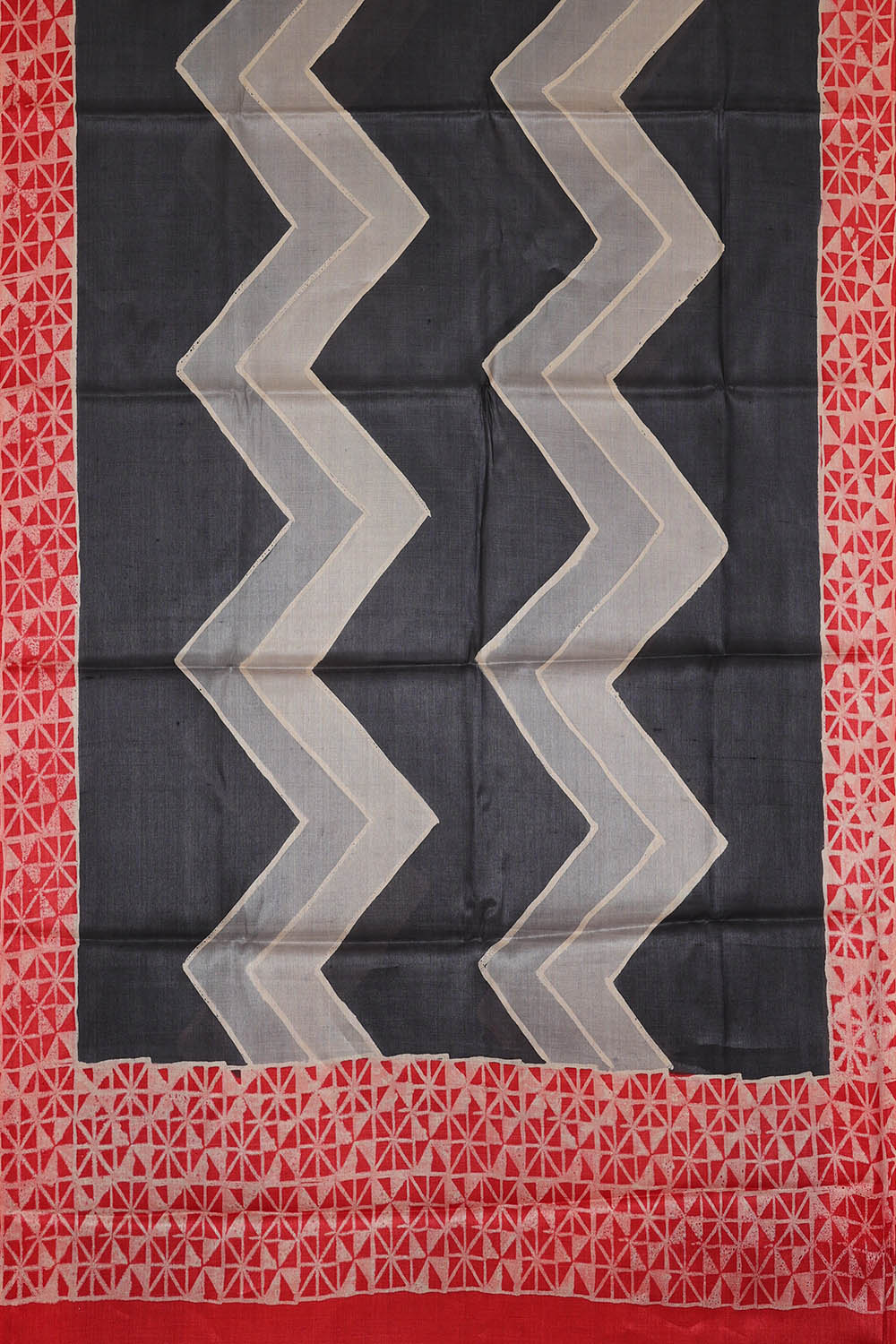Image of Tussar Silk Dark Grey Saree