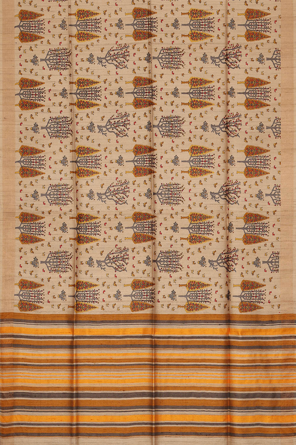 Image of Tussar Silk Beige Saree