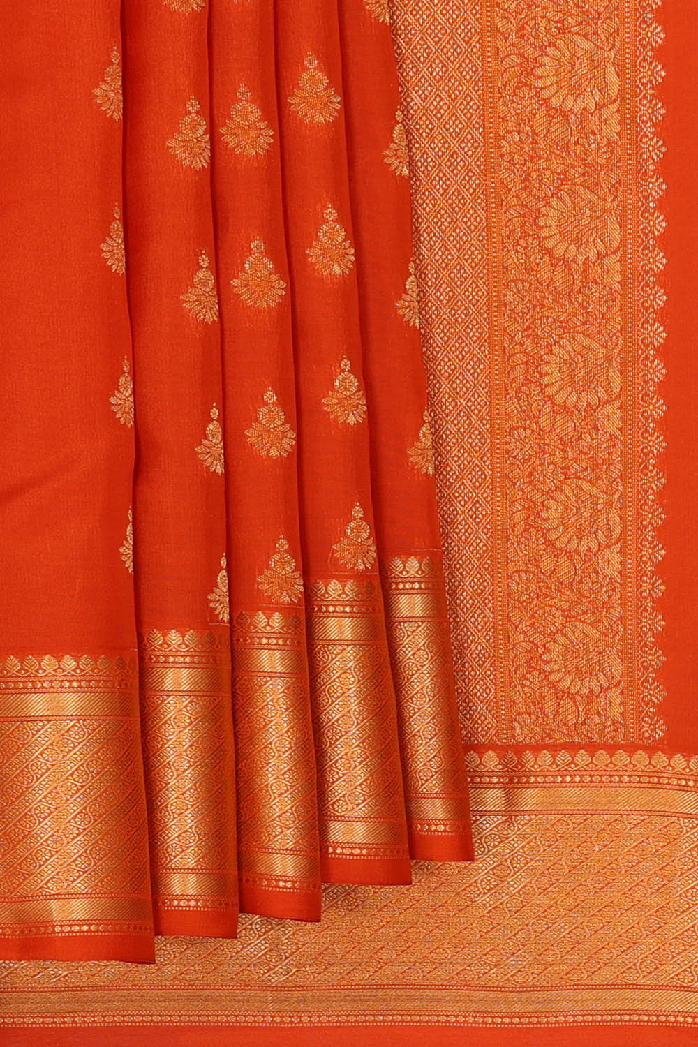 Image of Kanchipattu Silk Orange Saree