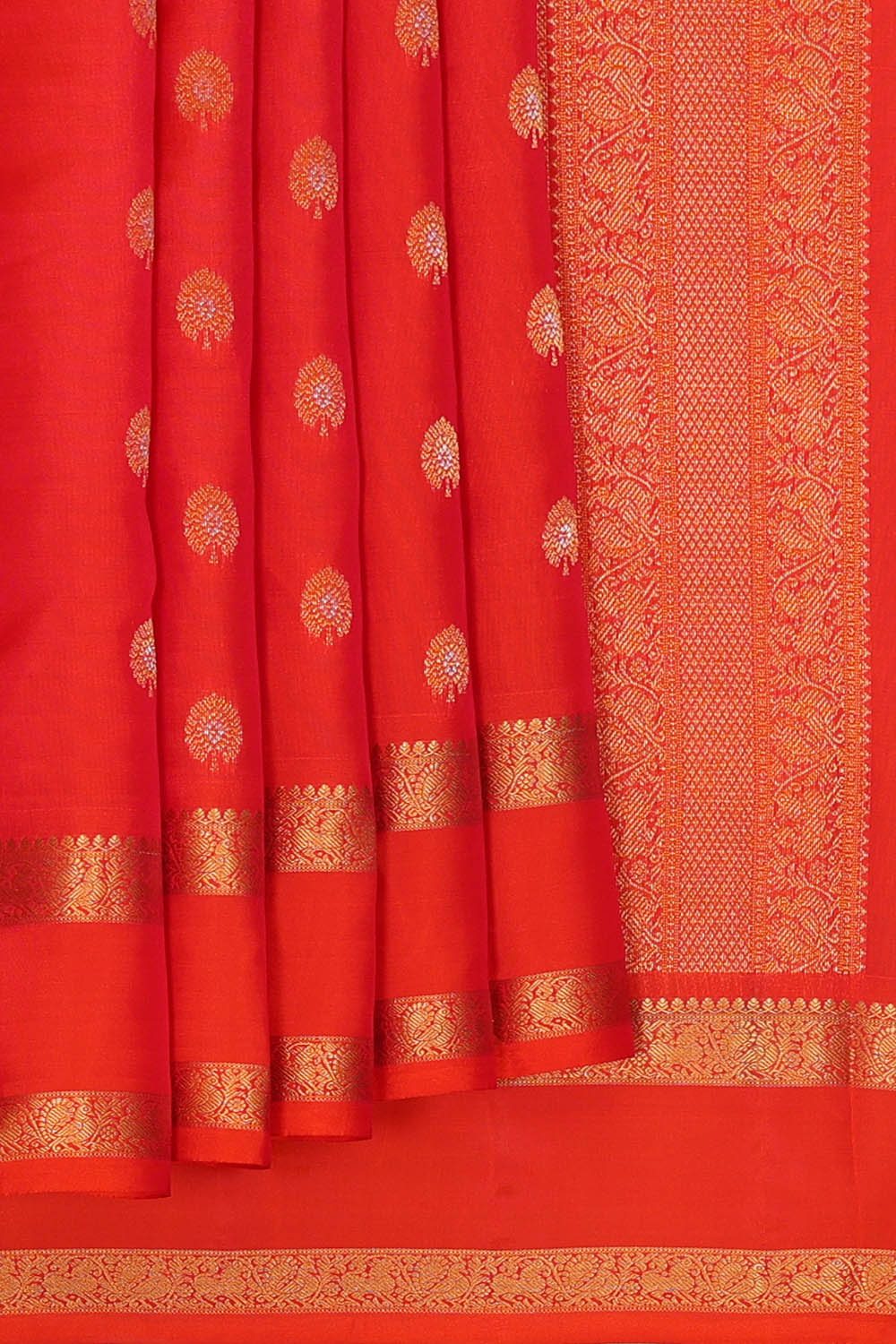 Image of Kanchipattu Silk Orange Saree