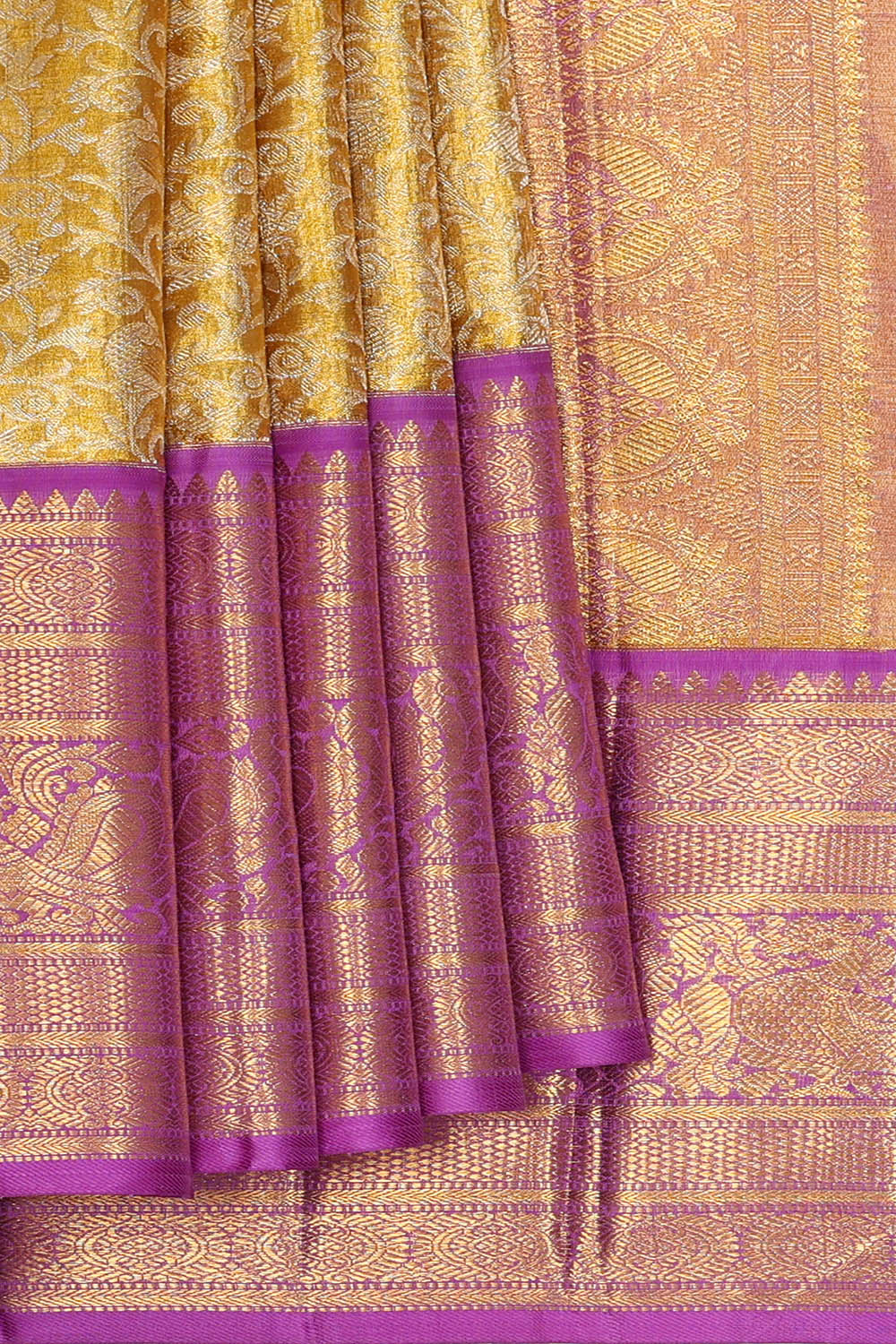Image of Gold Kanchipattu Brocade Saree