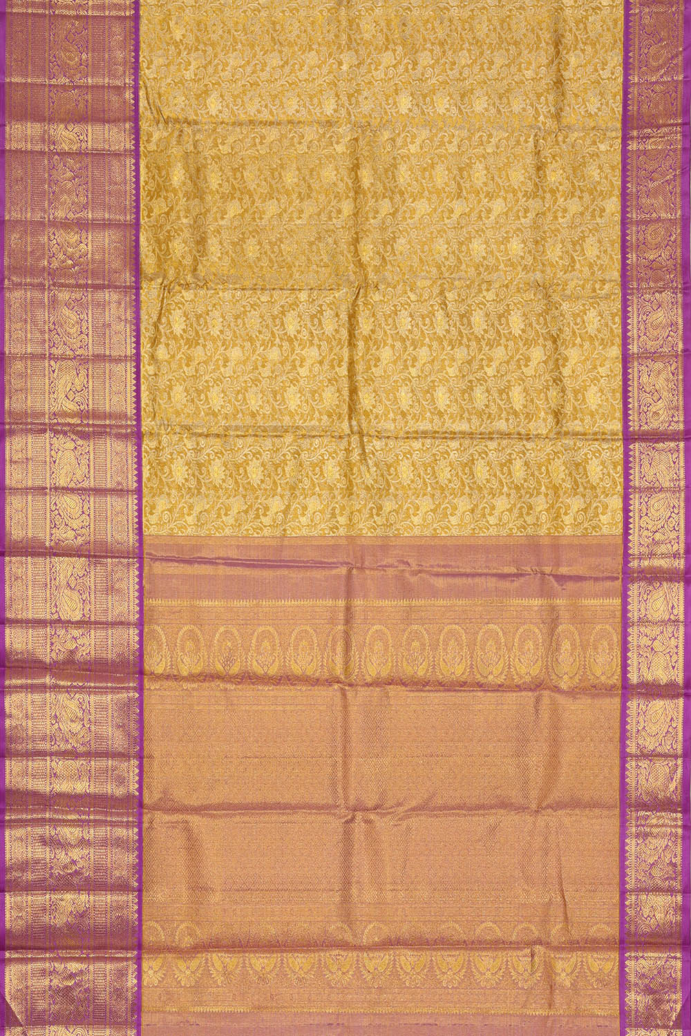 Image of Gold Kanchipattu Brocade Saree
