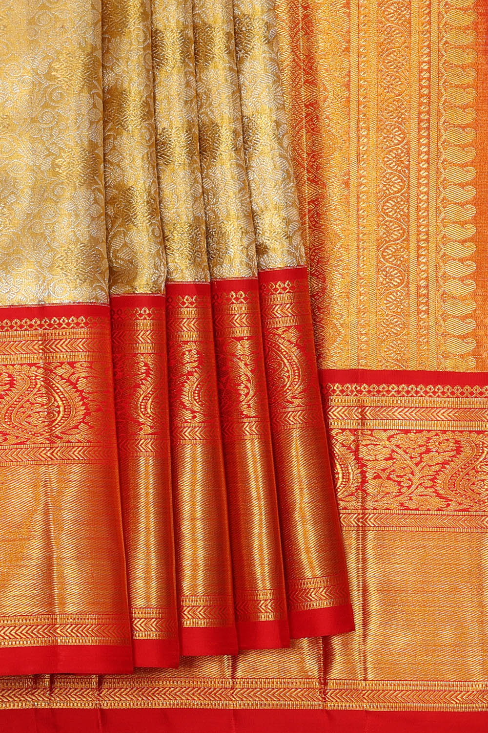 Image of Gold Kanchipattu Tissue Brocade Saree