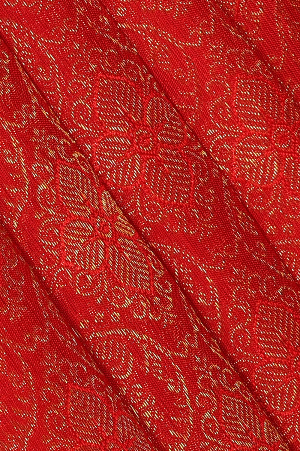 Image of Red Kanjivaram Silk Brocade Saree