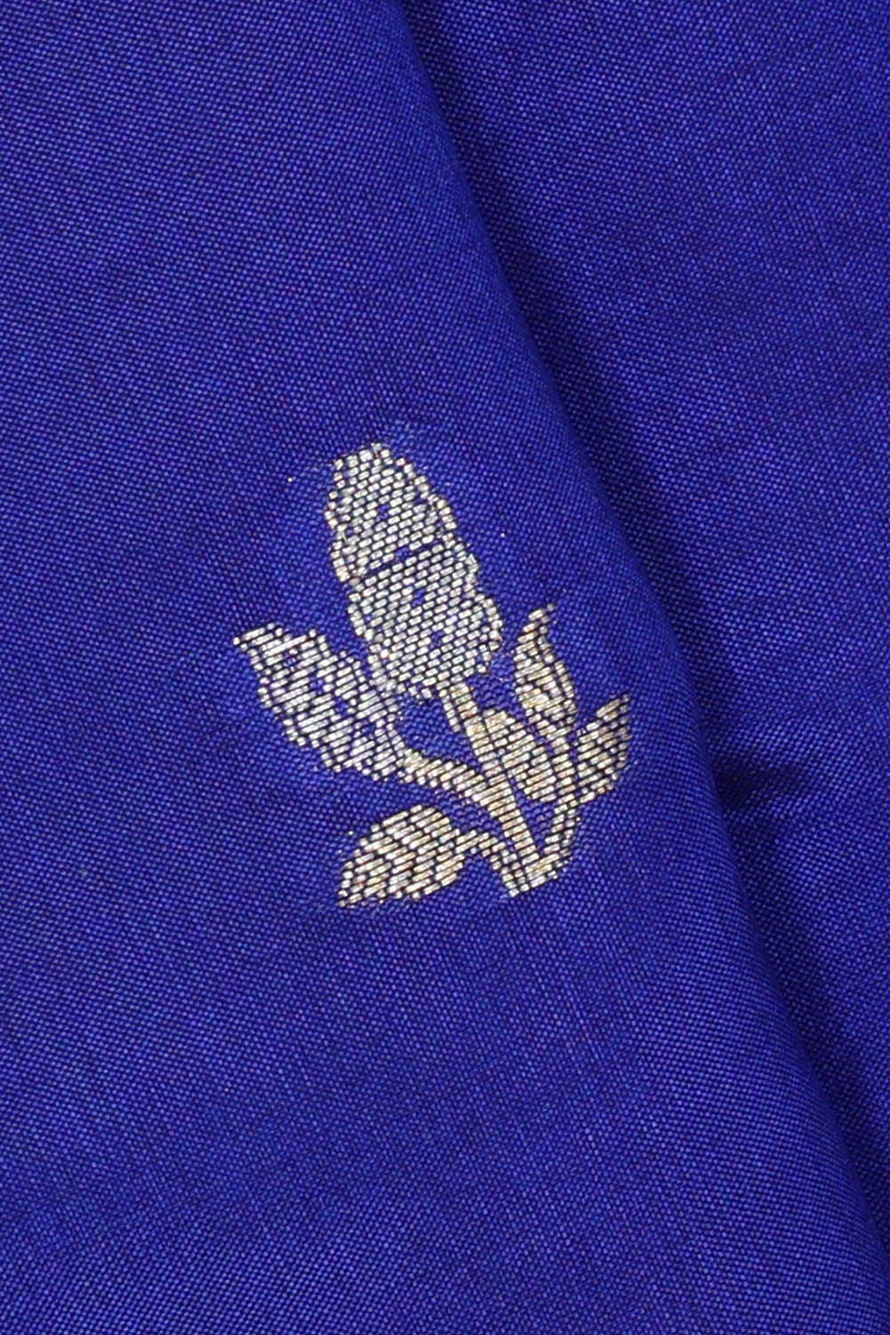 Image of Royal-Blue Banarasi Chiniya Silk Saree