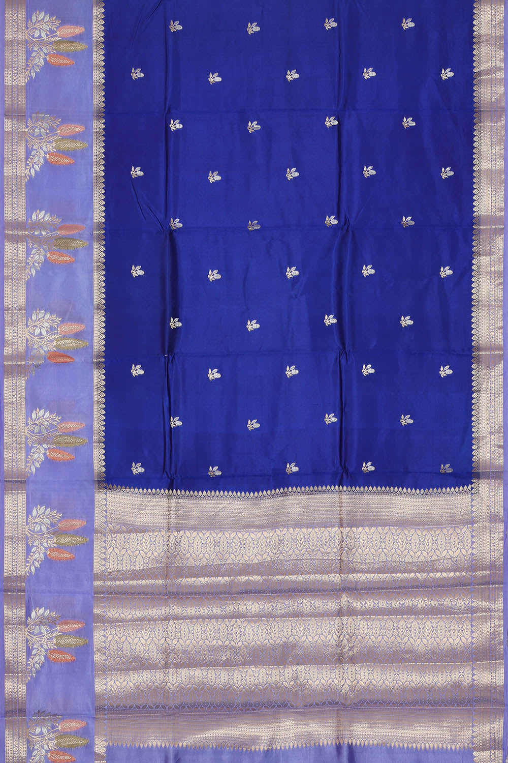 Image of Royal-Blue Banarasi Chiniya Silk Saree