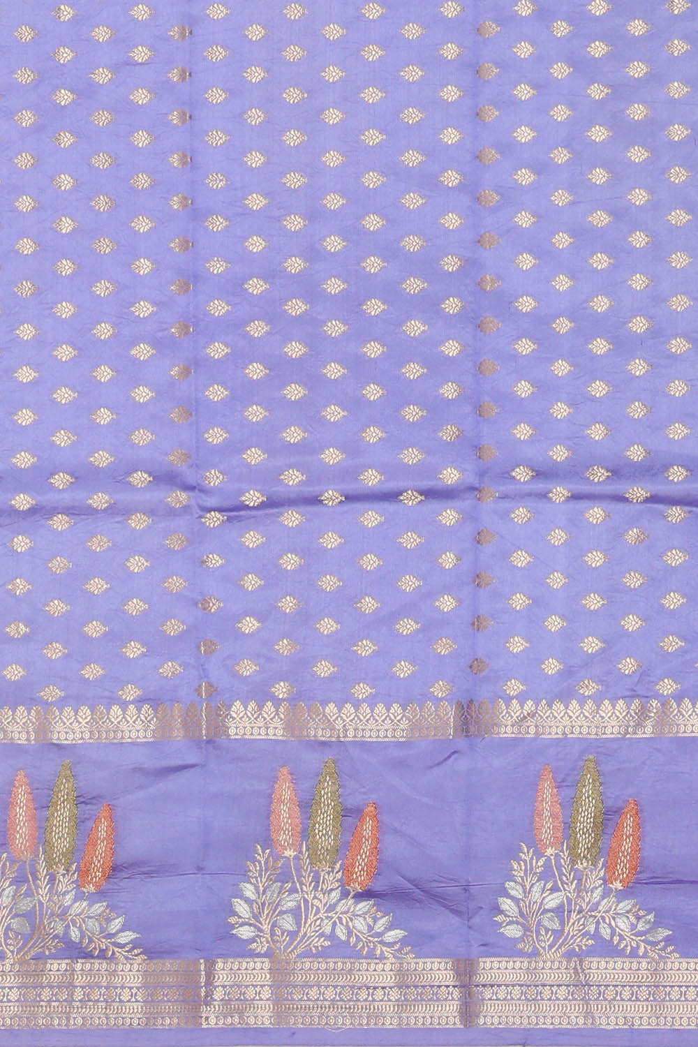 Image of Royal-Blue Banarasi Chiniya Silk Saree