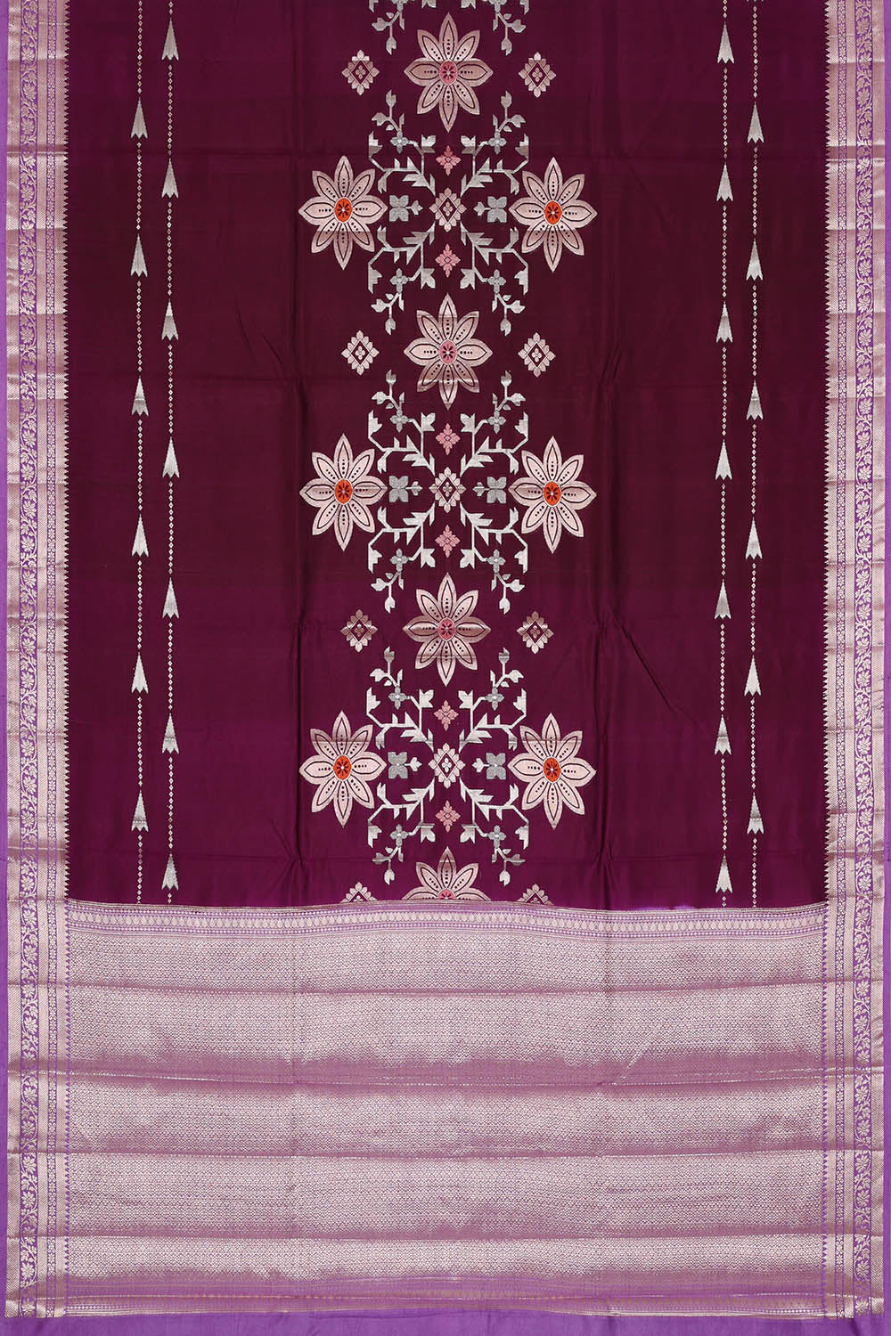 Image of Banarasi Silk Wine Purple Saree