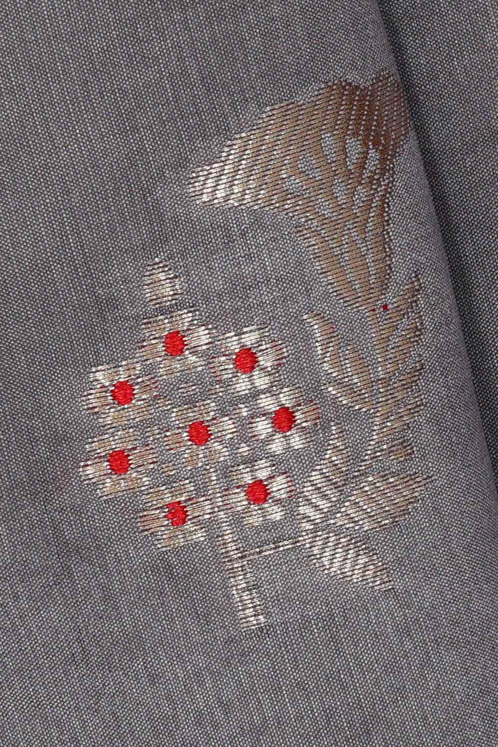 Image of Grey Banarasi Chiniya Silk Saree