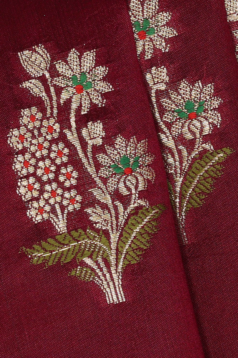 Image of Banarasi Silk Wine Maroon Saree