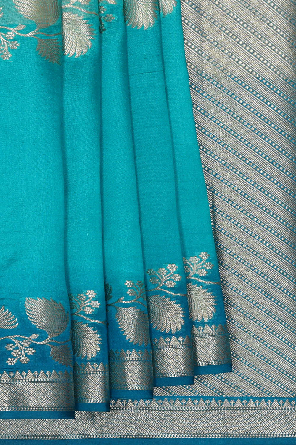 Image of Banarasi Silk Blue Saree