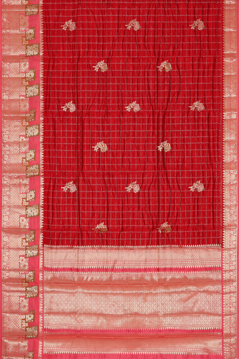 Image of Banarasi Silk Red Saree