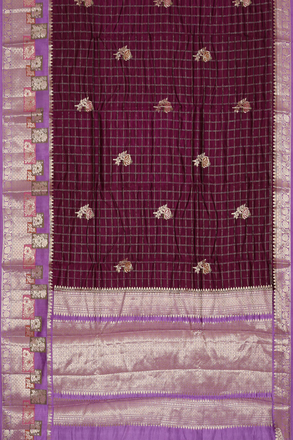 Image of Banarasi Silk Wine Purple Saree