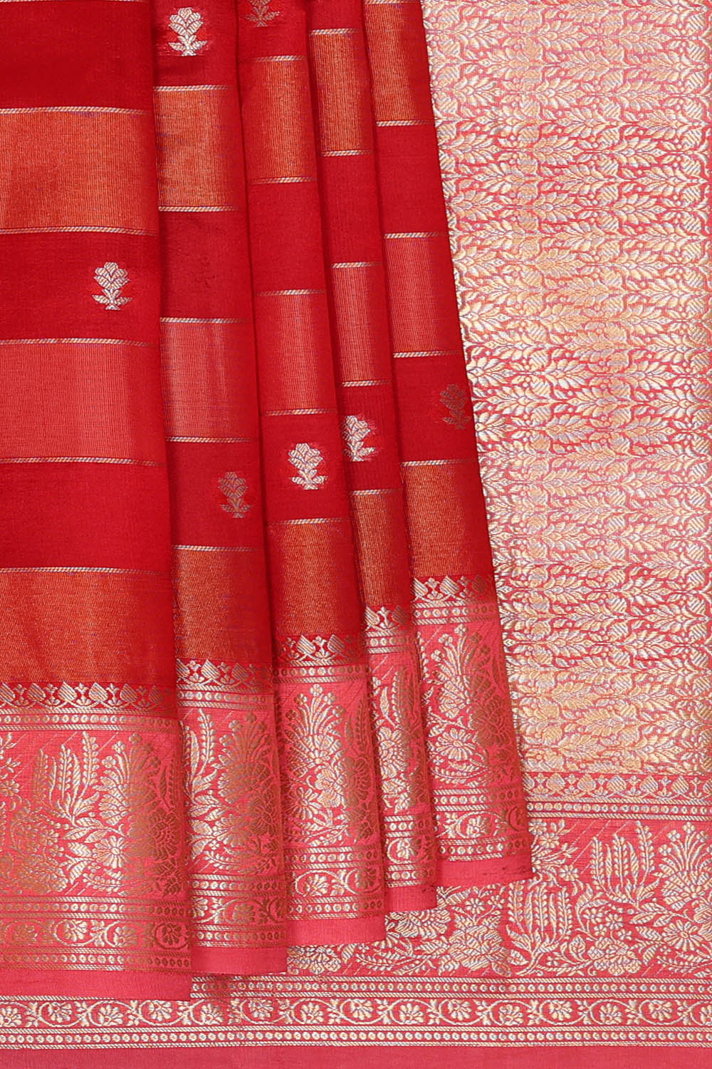 Image of Banarasi Silk Red Saree