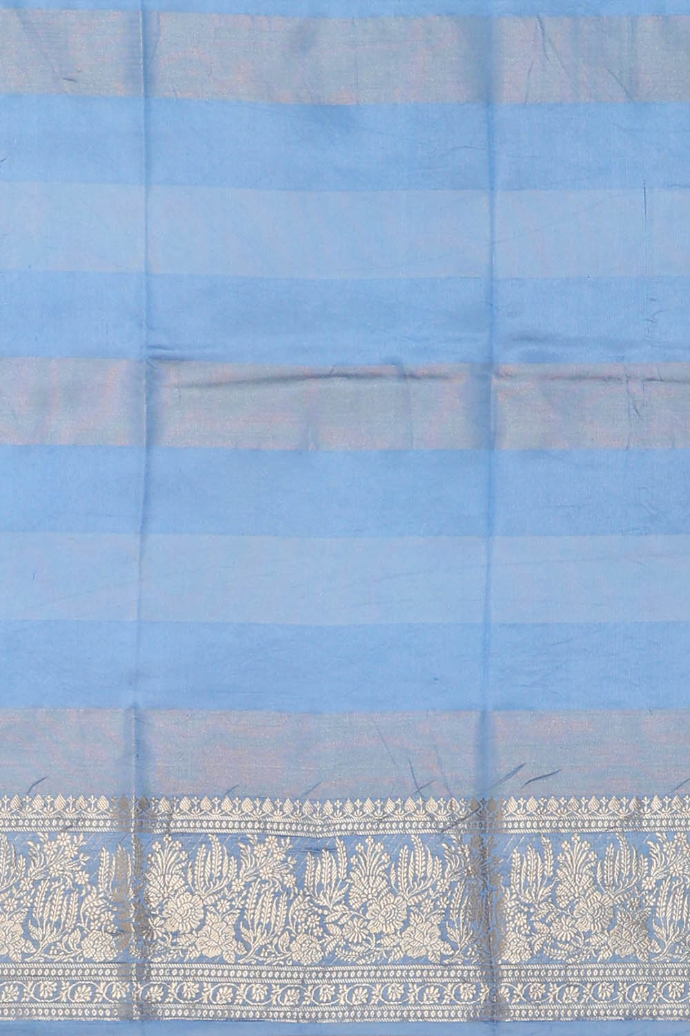 Image of Navy-Blue Banarasi Chiniya Silk Saree