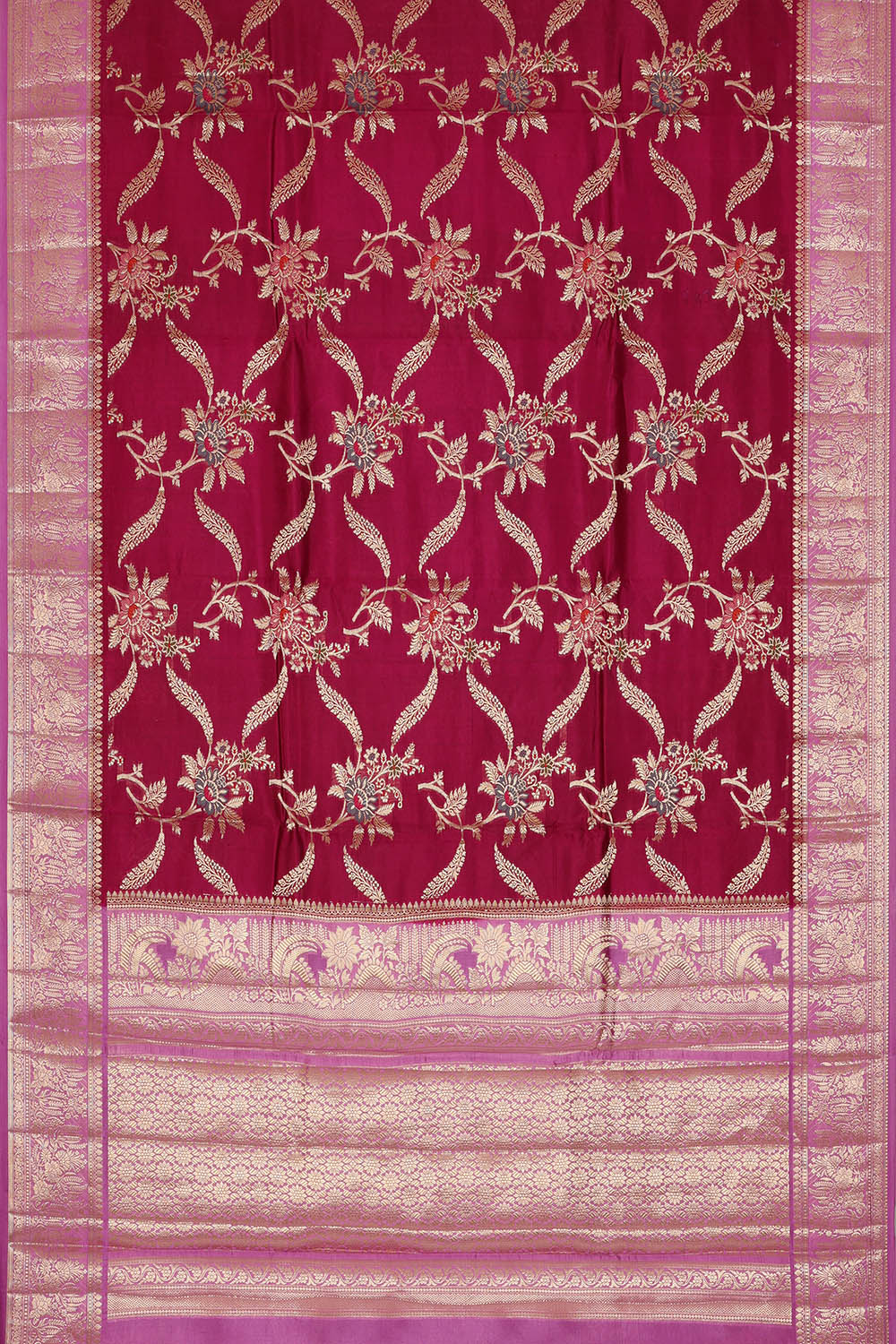 Image of Banarasi Silk Wine Maroon Saree