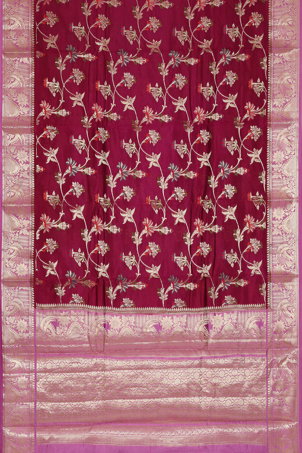 Image of Banarasi Silk Wine Purple Saree