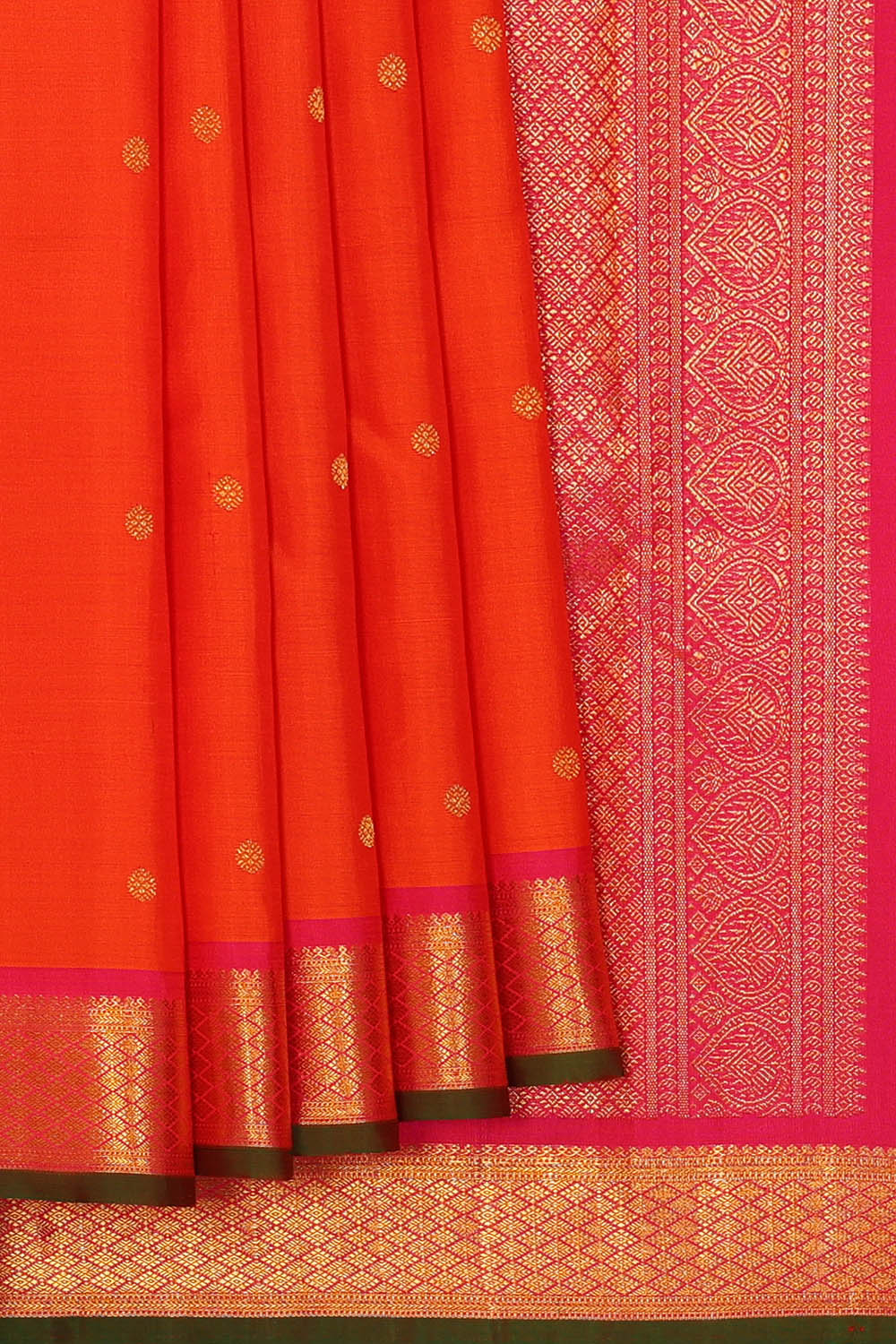 Image of Orange Arani Silk Saree