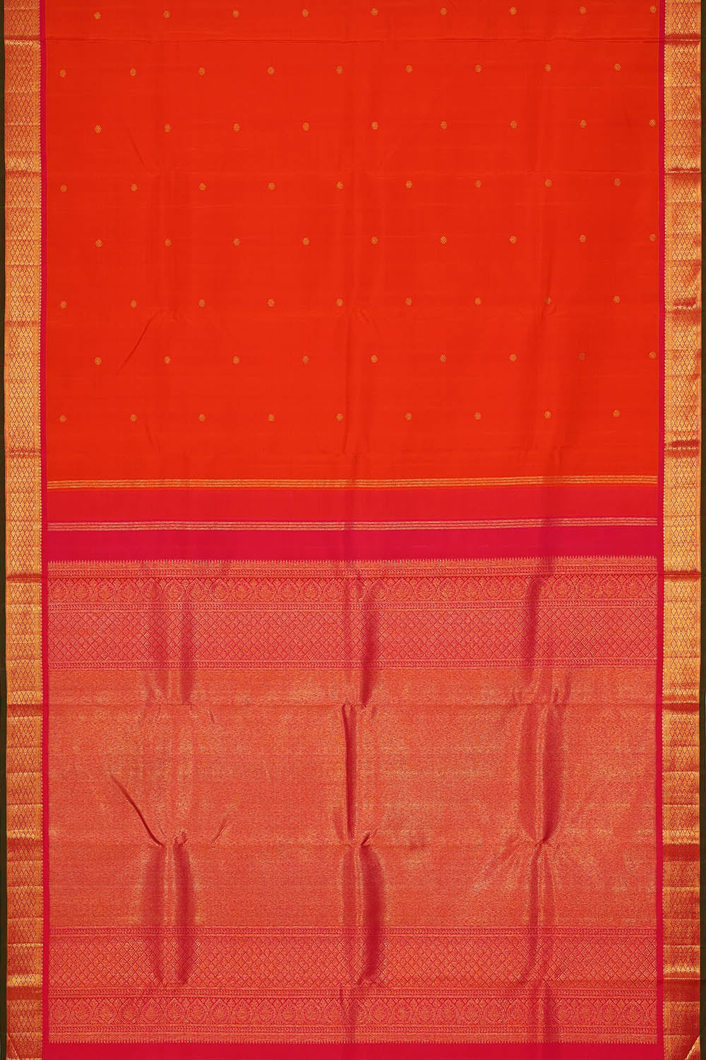 Image of Orange Arani Silk Saree