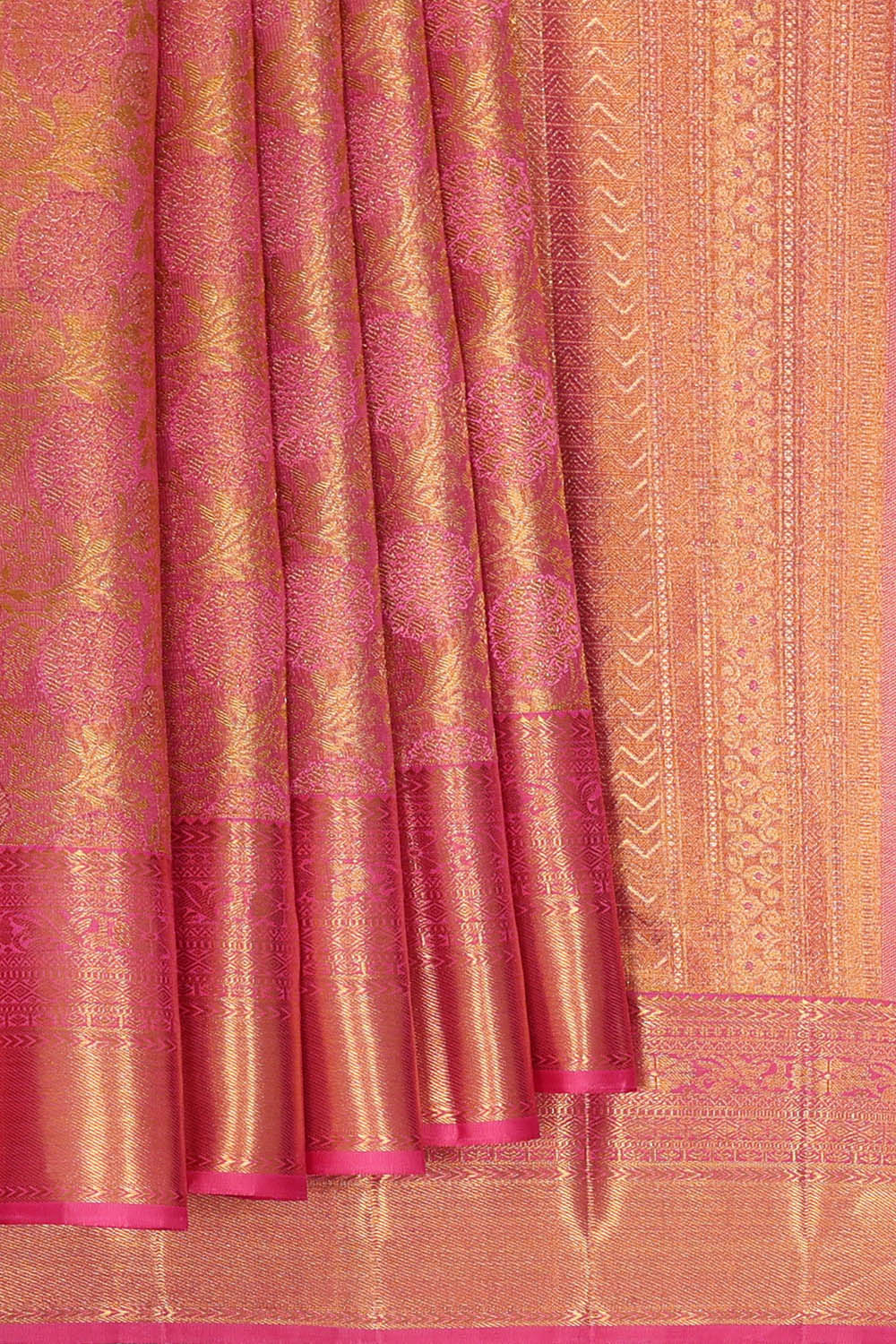 Image of Kanchipattu Tissue Pink Saree