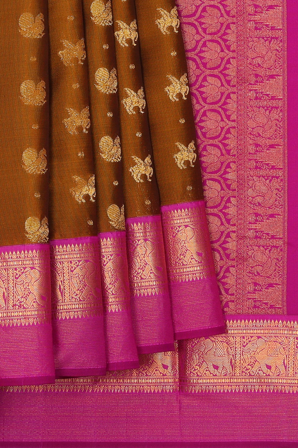 Image of Brown South Silk Saree