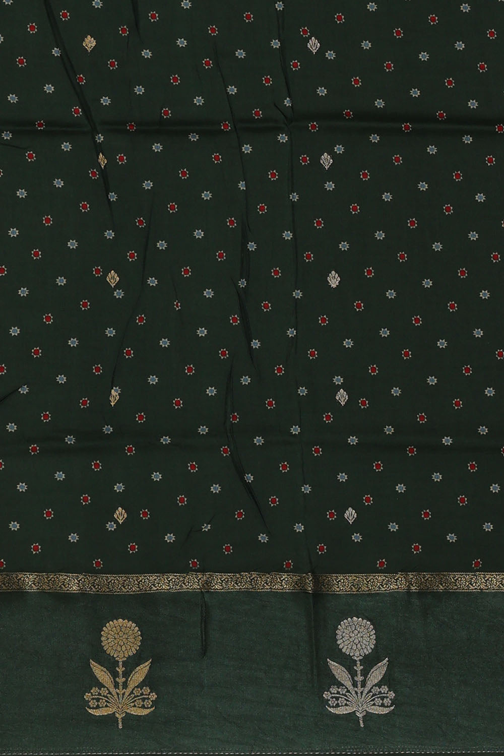 Image of Green Print Silk Saree