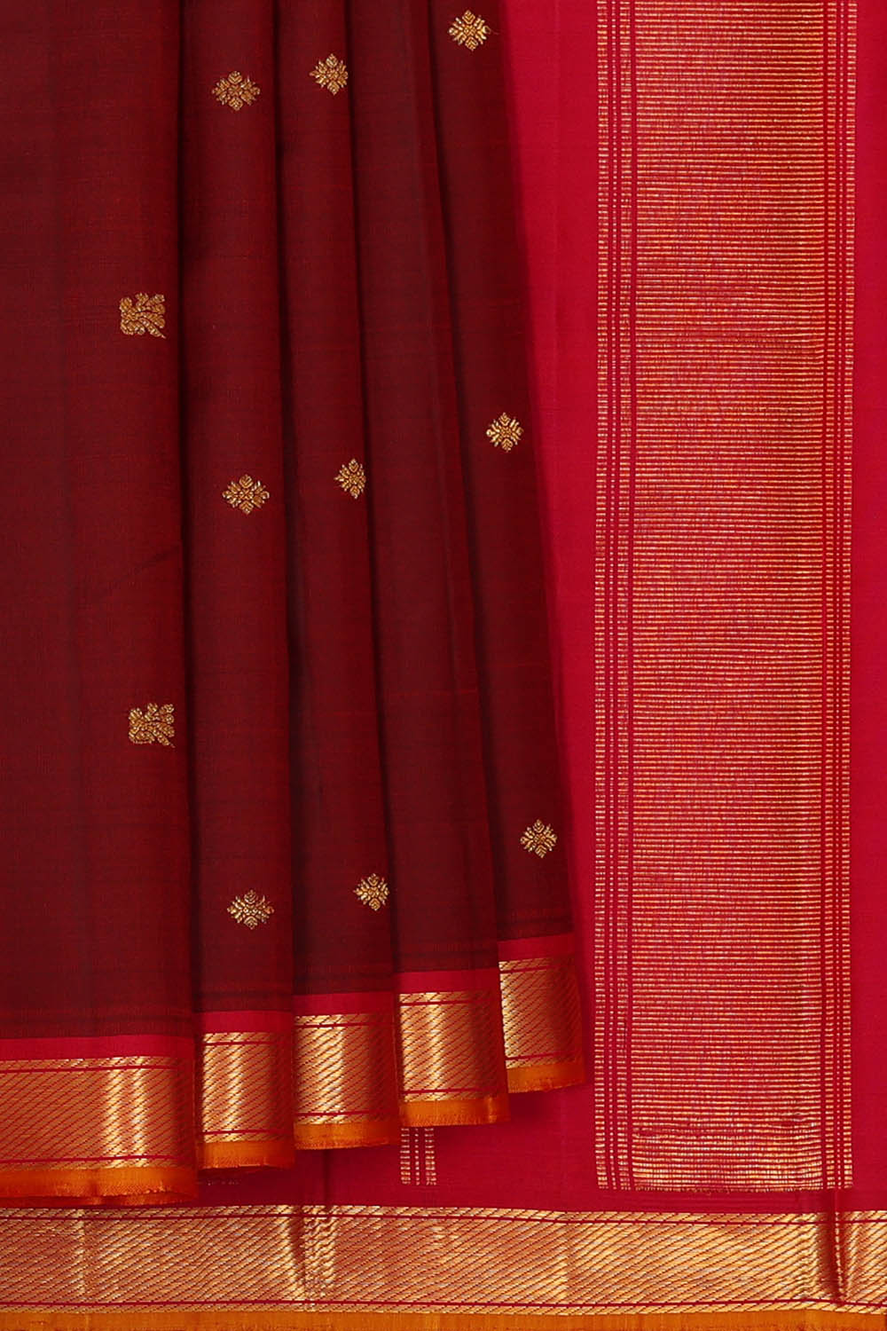 Image of Arani Silk Maroon Saree