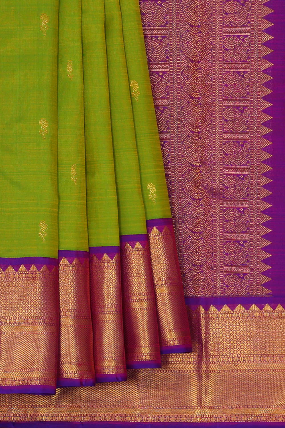 Image of Arani Silk Bright Green Saree