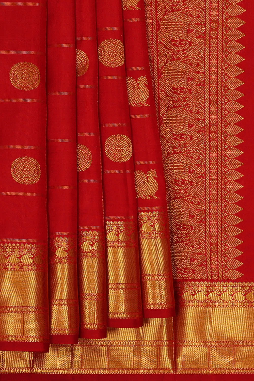 Image of Arani Silk Red Saree