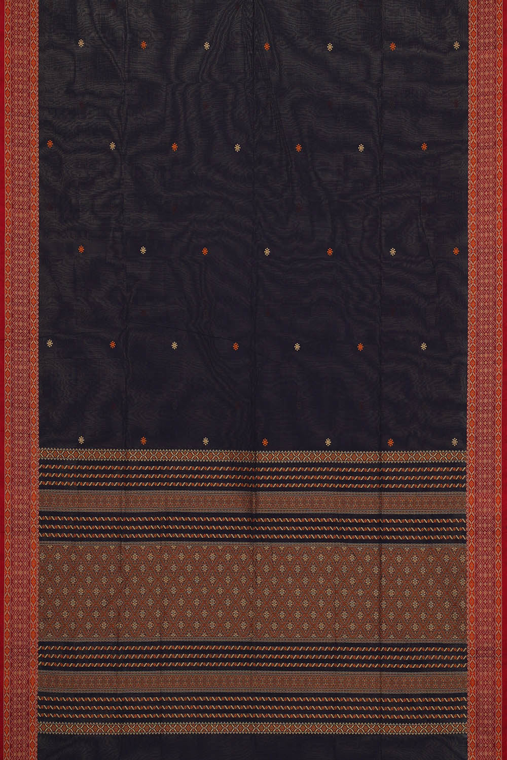 Image of South Cotton Navy Blue Saree