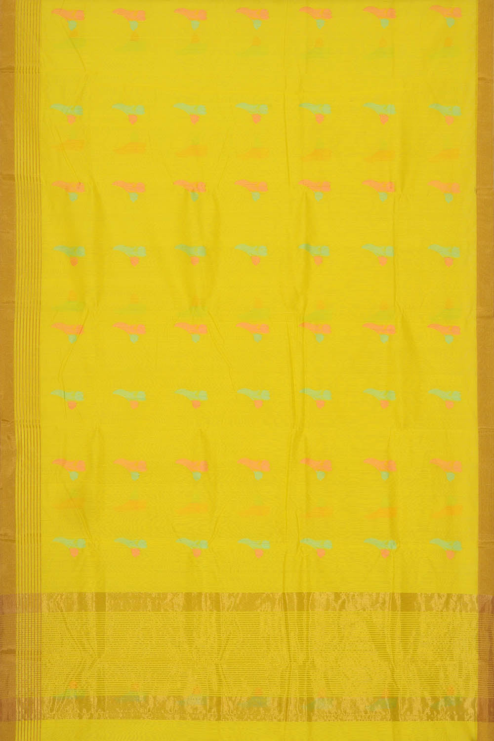 Image of Chanderi Cotton Silk Light Yellow Saree