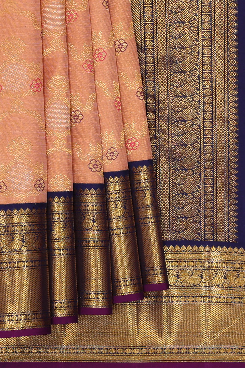 Image of Arani Silk Peach Saree