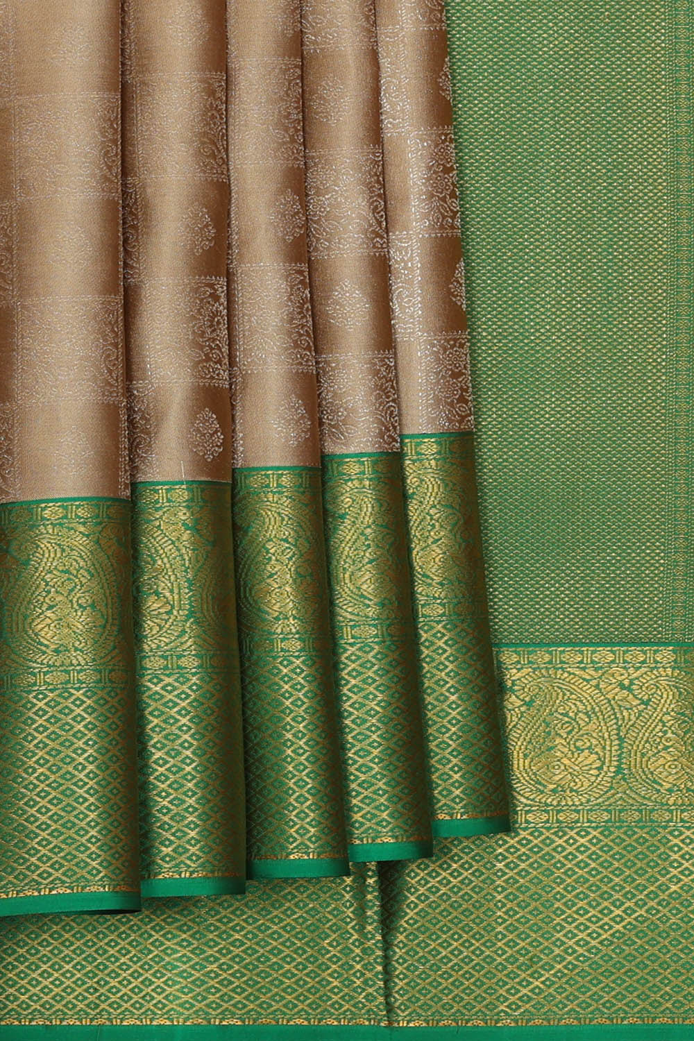 Image of Grey Arani Silk Brocade Saree