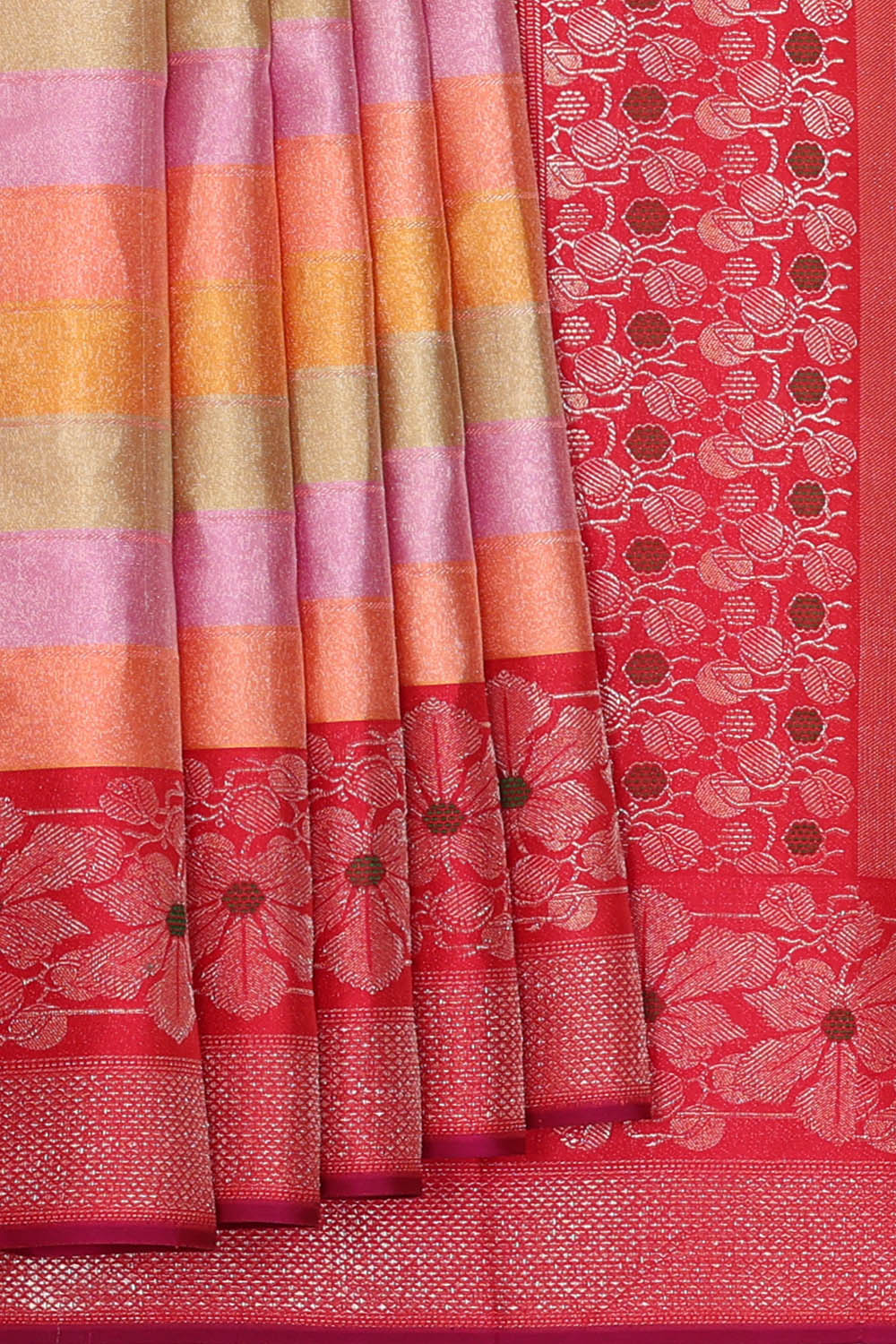 Image of Multi-Coloured Arani Silk Saree