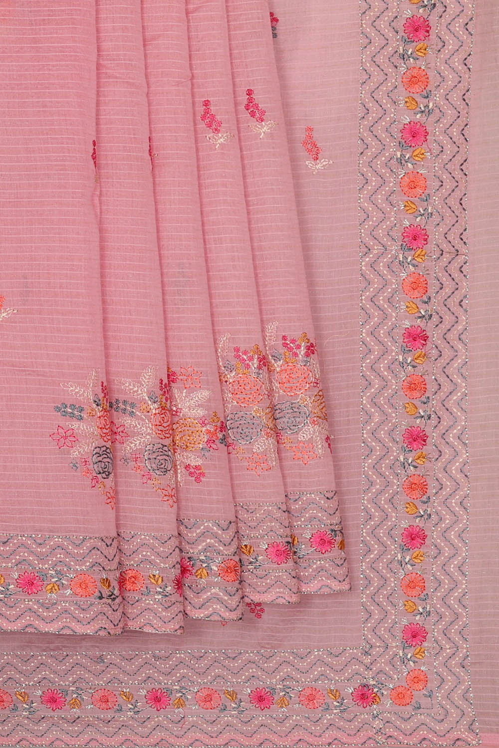 Image of Banarasi Crepe Pink Saree
