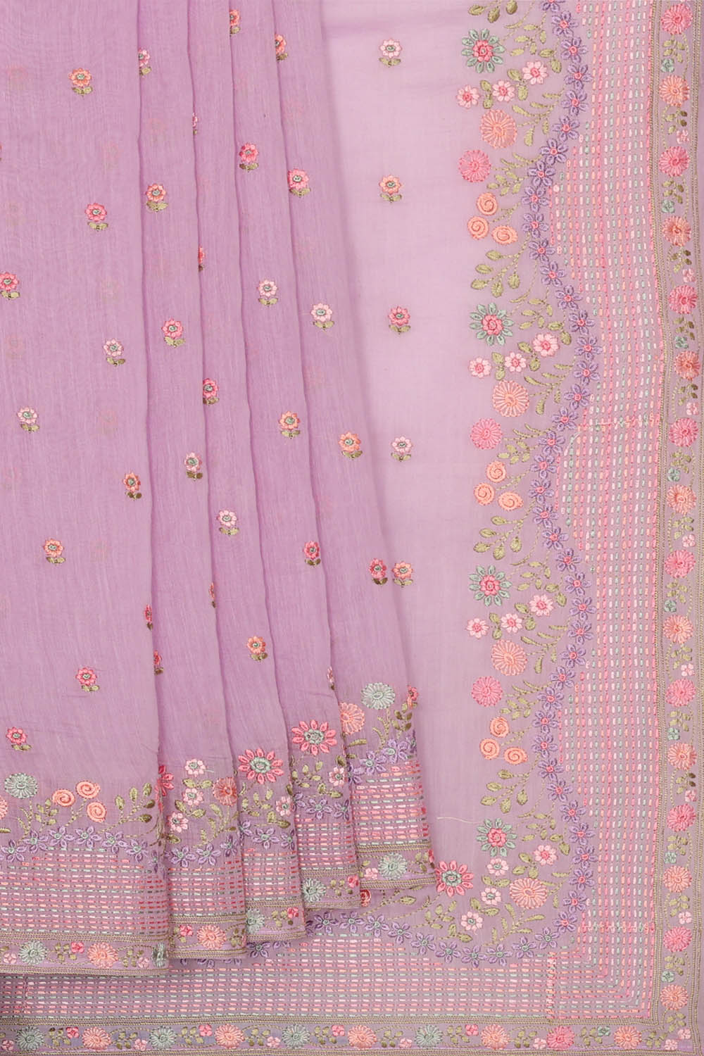 Image of Banarasi Crepe Light Lavender Saree