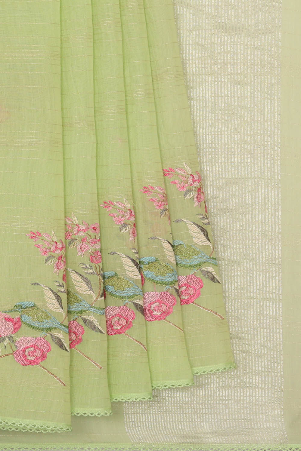 Image of Banarasi Crepe Pastel Green Saree