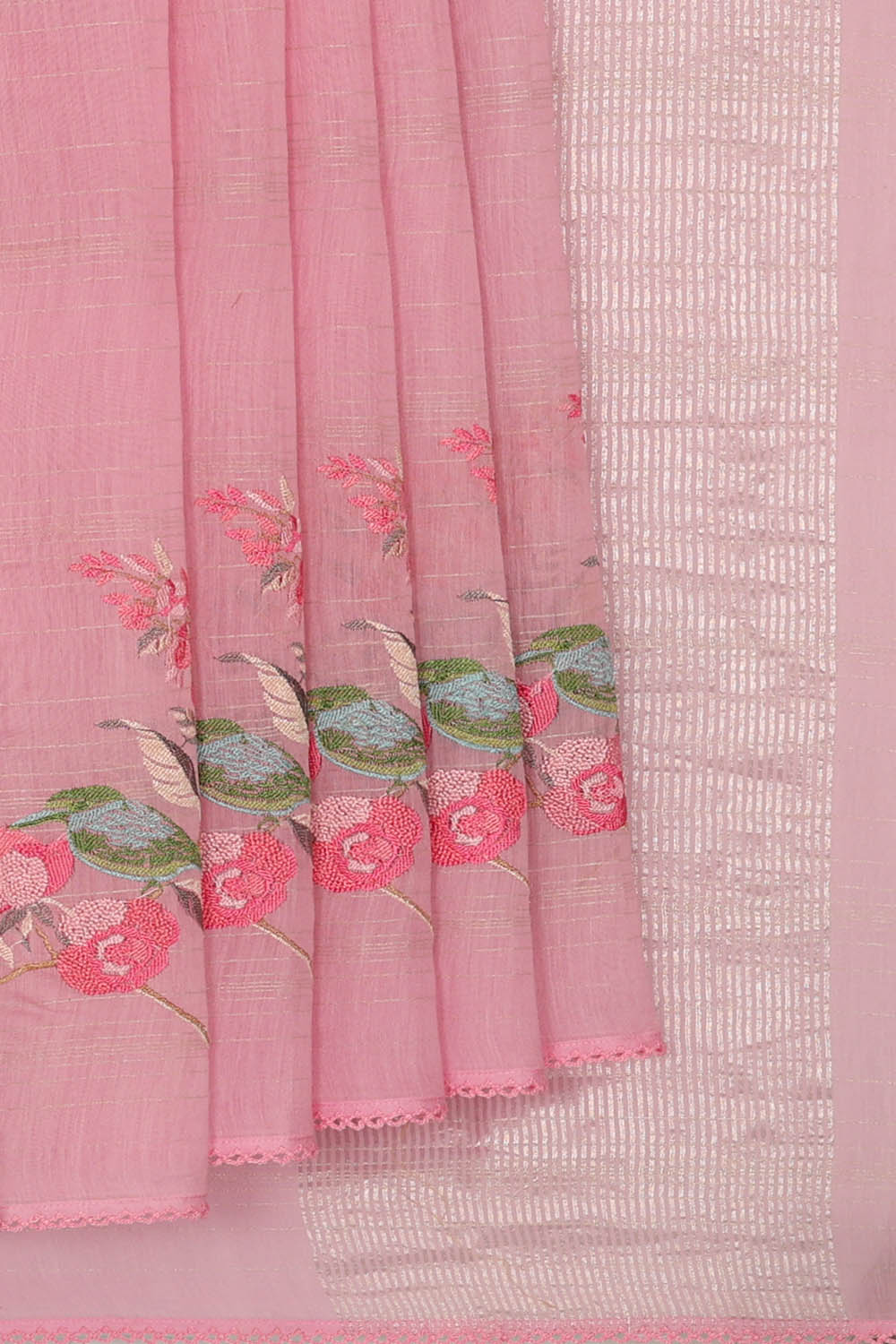 Image of Banarasi Crepe Pink Saree