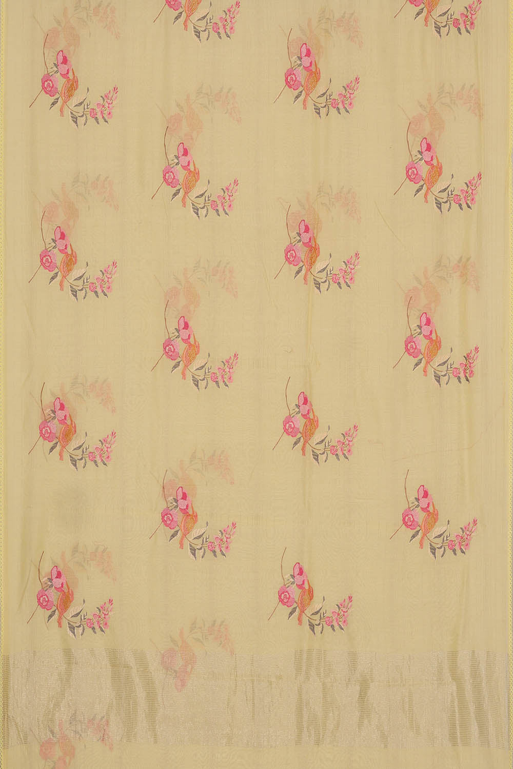 Image of Banarasi Crepe Light Yellow Saree