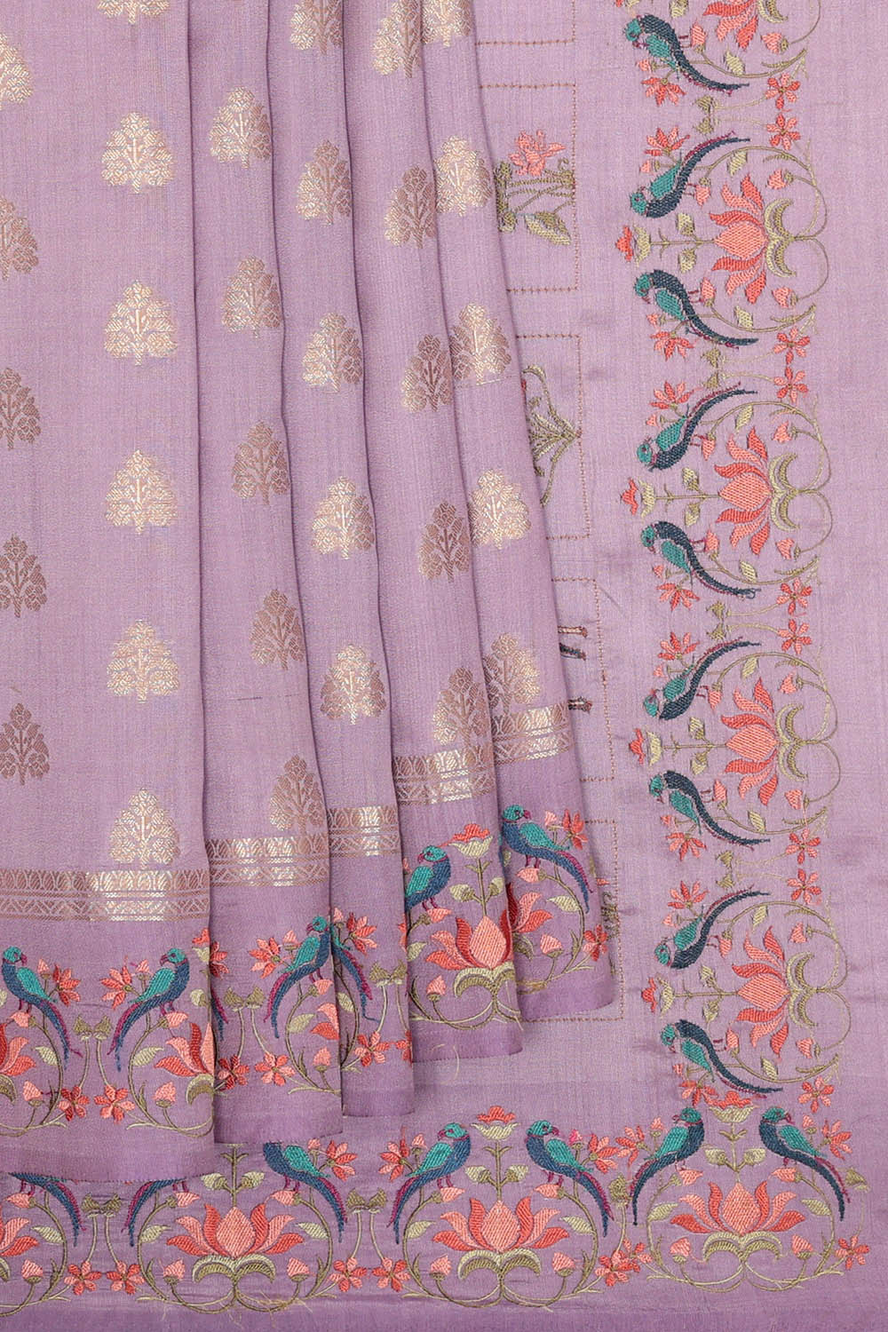 Image of Purple Tussar Silk Saree