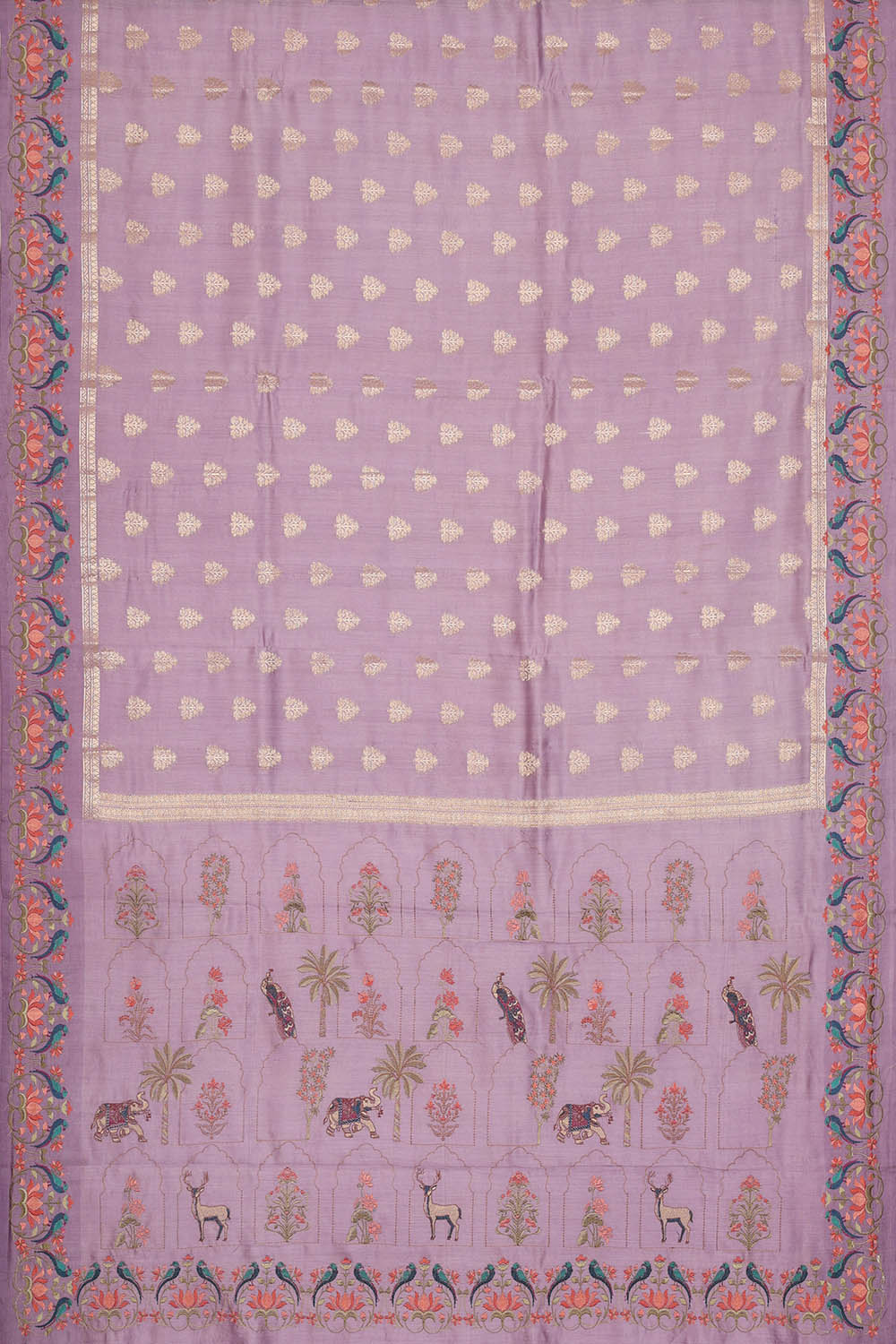 Image of Purple Tussar Silk Saree