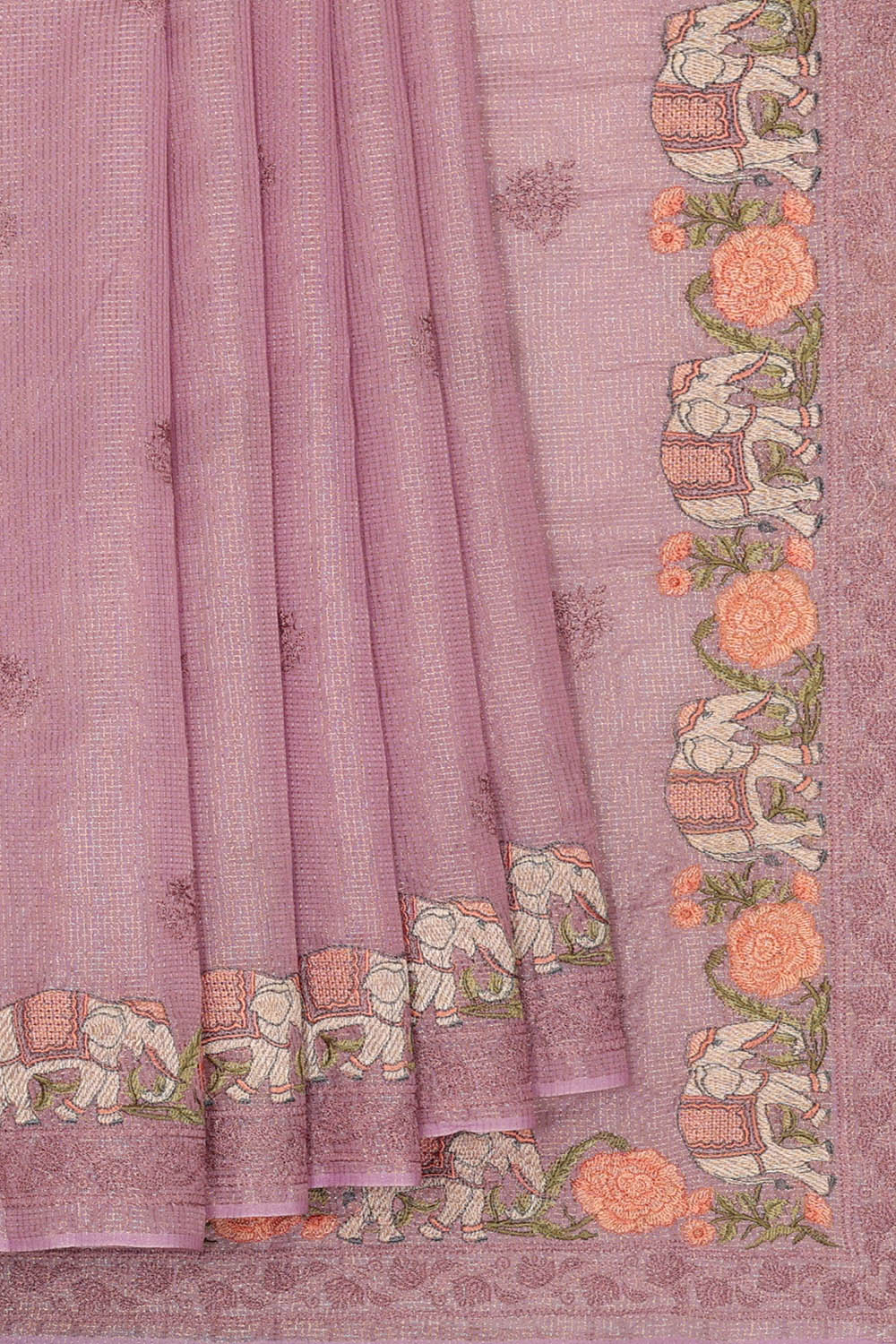 Image of Banarasi Crepe Lavender Saree