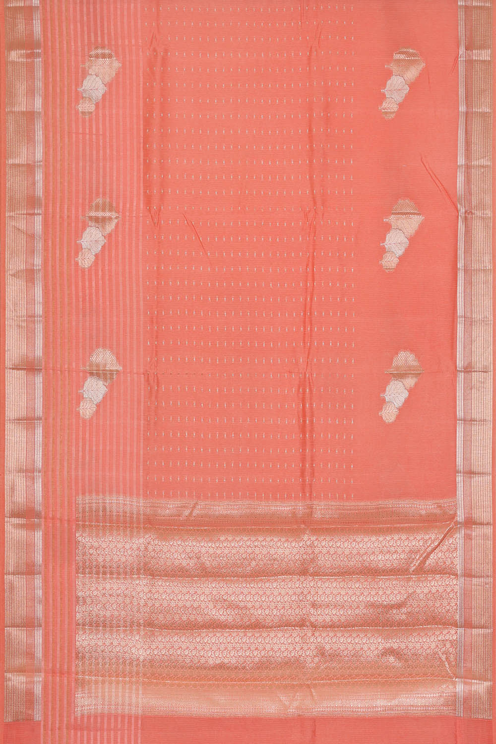 Image of Banarasi Crepe Peach Saree
