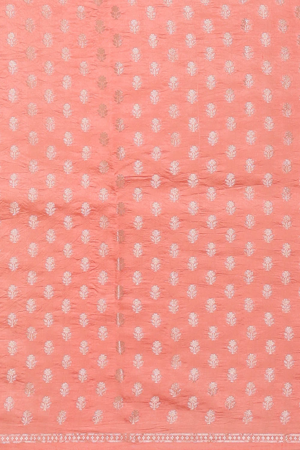 Image of Coral-Pink Tussar Silk Saree