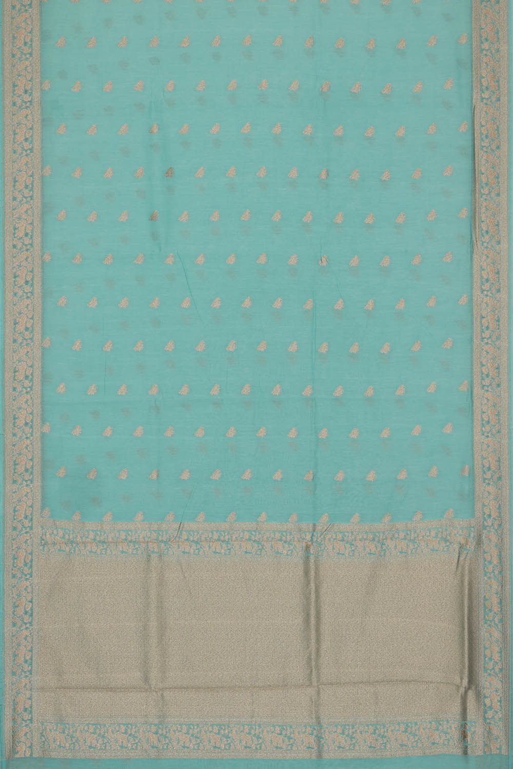 Image of Banarasi Crepe Sea Blue Saree