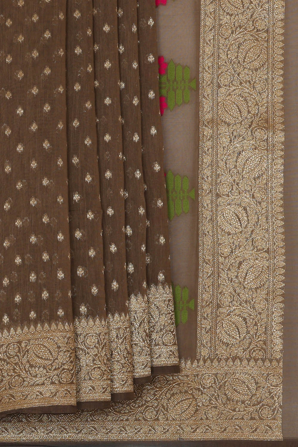 Image of Banarasi Crepe Light Brown Saree